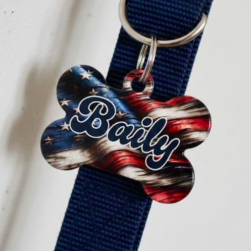 Sublimated Bone Pet Collar Tag